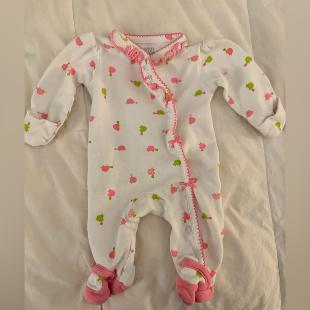 Adorable Pink and Green Baby One Piece